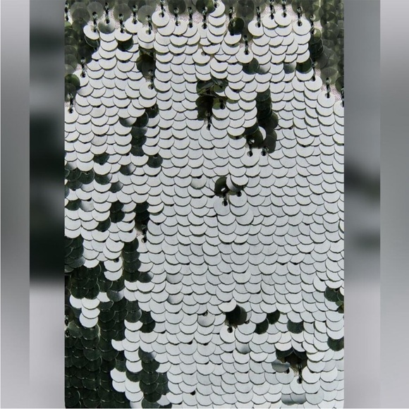 ZARA NEW WOMAN ZW COLLECTION SEQUIN BLAZER GREEN SIZE XS 3736/319 - Picture 13 of 15